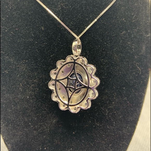 SAPPHIRE,MULTI GEMSTONE STERLING SILVER PENDANT - Picture 6 of 6